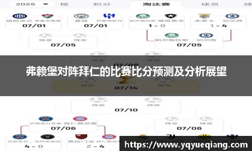 弗赖堡对阵拜仁的比赛比分预测及分析展望